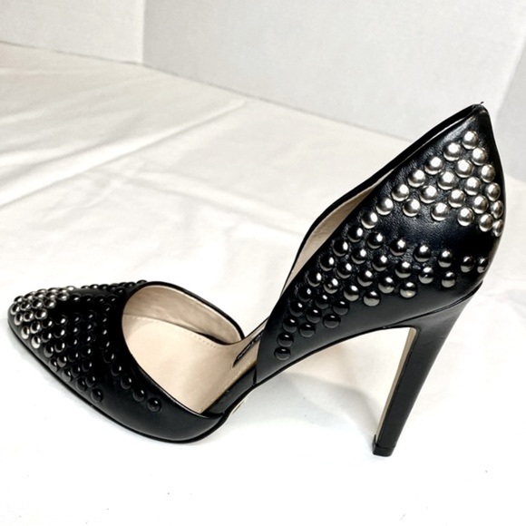 NWT — French Connection D’Orsay Silver to Black Studded Hombre Heels Size 6.5 - Picture 4 of 13